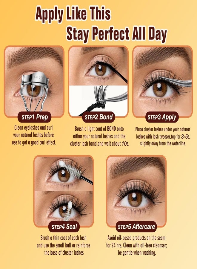 LANKIZ Sensitive Lash Cluster Glue: [Upgraded] 90H Strong Hold Lash Bond and Seal, Latex-Free & Hypoallergenic, Long-Lasting Waterproof Cluster Lash Glue for Lash Clusters & Strips - Image 4